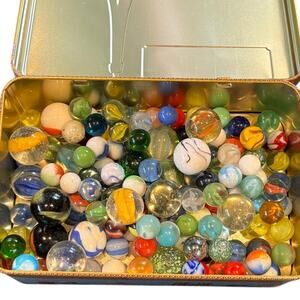 1.97 lbs Vintage Marbles with Possible Uranium, Akro, Vitro, Jabo